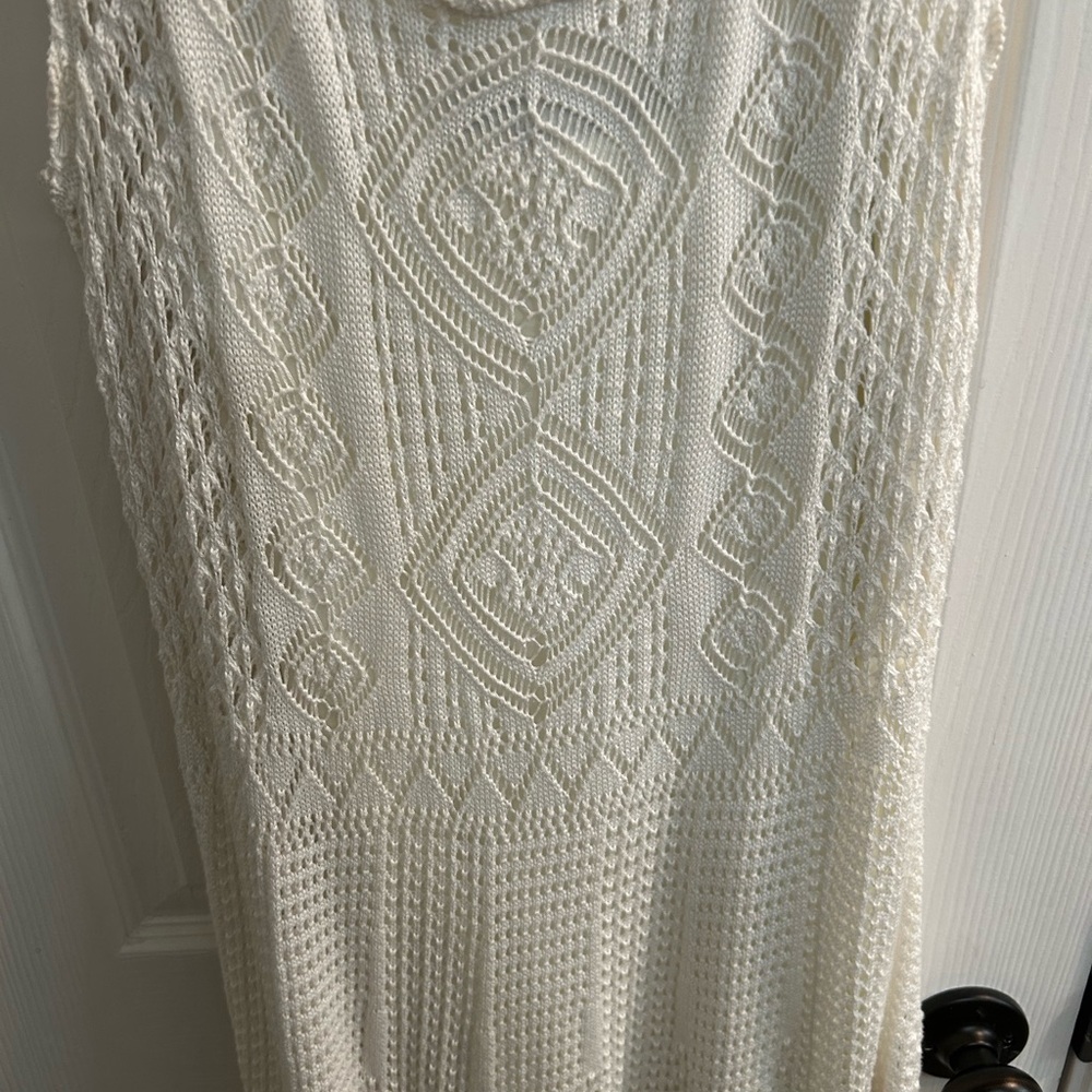 Polo Ralph Lauren white Cotton crochet Knit Pointelle Dress Size XL - Picture 3 of 8